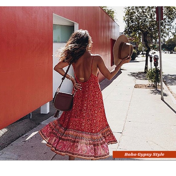 Gypsy Boho Dahlia Inspired Floral Dress - Picture 4 of 11